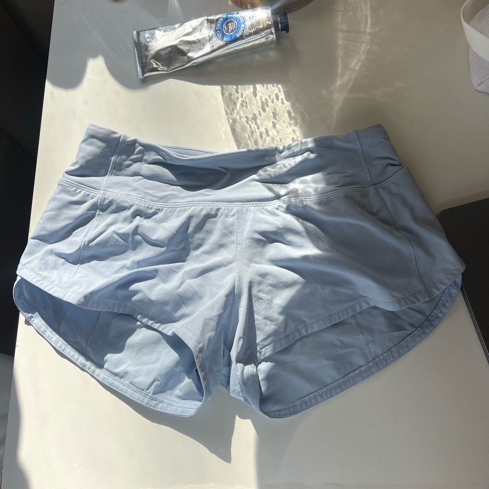 Lululemon Baby Blue Speed Up Shorts